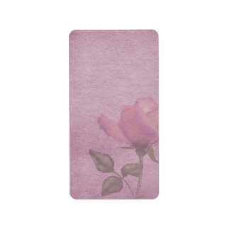 Mittleres rosa Rosenapothekenschild Adressaufkleber