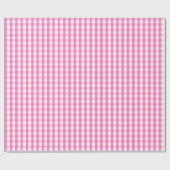 Mittleres rosa und weißes Gingham-Packpapier Geschenkpapier (Flach)