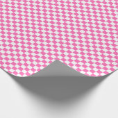 Mittleres rosa und weißes Karo-Verpackungs-Papier Geschenkpapier (Ecke)