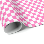 Mittleres rosa und weißes Karo-Verpackungs-Papier Geschenkpapier (Rolleneckpunkt)