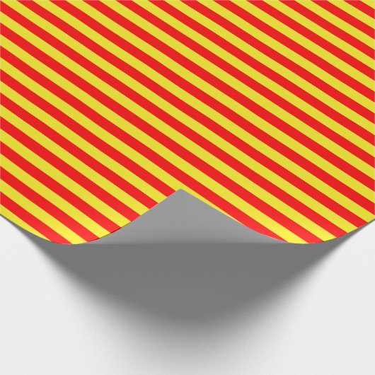 Mittleres rotes und gelbes Streifen-Packpapier Geschenkpapier (Ecke)