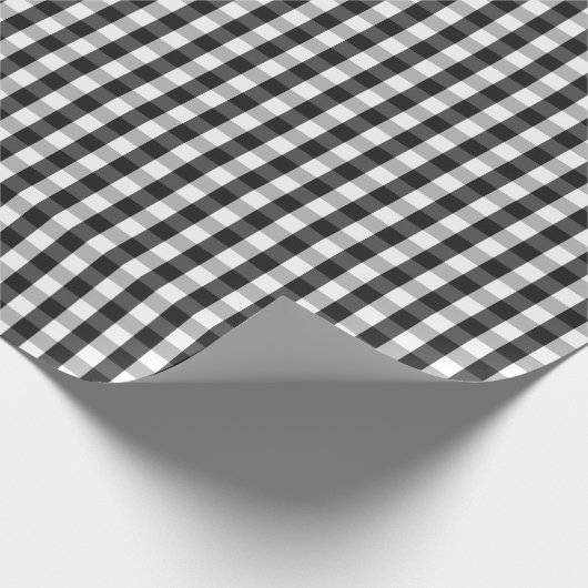 Mittleres Schwarzweiss-Gingham-Packpapier Geschenkpapier (Ecke)