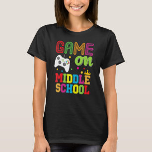 Mittleres Spiel auf der Videokonsole Lehrer Kind S T-Shirt