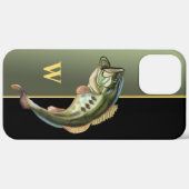 Mittleres Springender Barsch Angelmonogramm Case-Mate iPhone Hülle (Rückseite / Rechts)