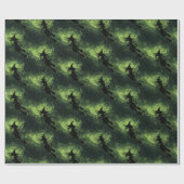 Mittleres Wicked Hexe-Silhouette-Muster Geschenkpapier (Flach)