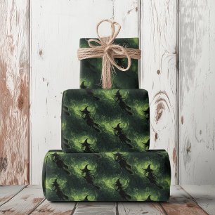 Mittleres Wicked Hexe-Silhouette-Muster Geschenkpapier