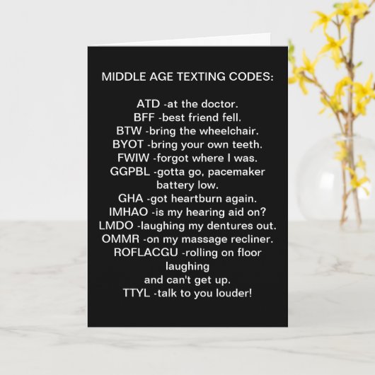 """MITTLERWEILE""" SIMS GEBURTSKARTE KARTE (Gelbe Blume)