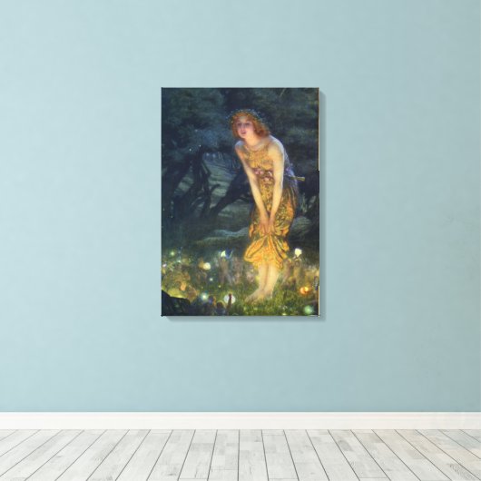 Mittsommer Abend Pre-Raphaelite Art Canvas Print Leinwanddruck (Insitu (Holzboden))
