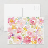 Mittsommer | Aquarellfarbe Rosa Blütenfarbe Postkarte (Vorne/Hinten)