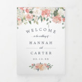 Mittsommer Blumenhochzeit Begrüßungsbrief Tour Dreifach-gefaltete Programmkarte (Cover)