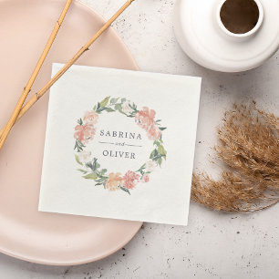 Mittsommer Botanische Personalisierte Hochzeit Serviette