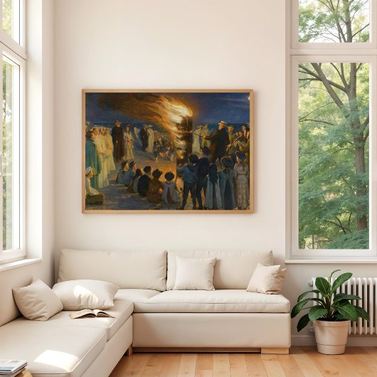 Mittsommer Eve Bonfire am Skagen Beach, P.S. Krøye Poster