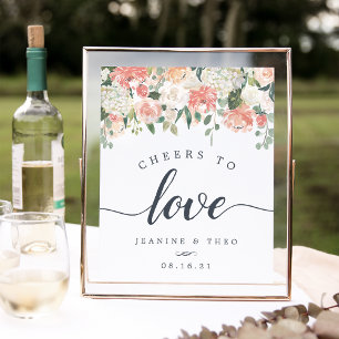 Mittsommer floraler Beifall für Liebe Hochzeitszei Poster