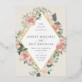 Mittsommer | Geometrisches Rahmen Folieneinladung (Vorderseite)