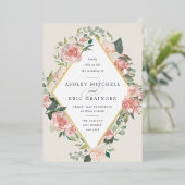 Mittsommer | Geometrisches Rahmen Folieneinladung (Stehend vorne)