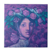 Mittsommer Hut, Sommer Fantasy Surreal Portrait Ar Fliese (Vorderseite)