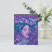 Mittsommer Hut, Sommer Fantasy Surreal Portrait Ar Postkarte (Stehend Vorderseite)