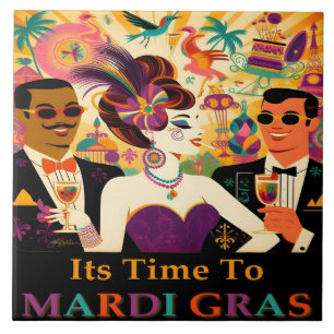 Mittsommer Mardi Gras Cocktailparty Fliese