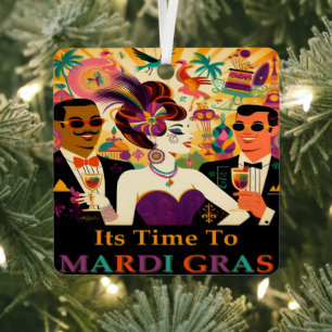 Mittsommer Mardi Gras Cocktailparty Ornament Aus Metall