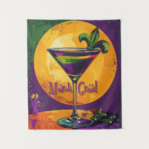 Mittsommer Mardi Gras Sonnenuntergang Fleur De Lis Wandteppich
