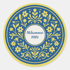 Mittsommer - Mittelommar Traditionelles schwedisch Runder Aufkleber
