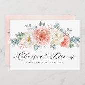 Mittsommer Peach Pastell Probe Abendessen Einladung (Vorne/Hinten)