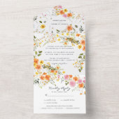 Mittsommer | Romantischer Herbst Florals All In One Einladung (Innen Boden)