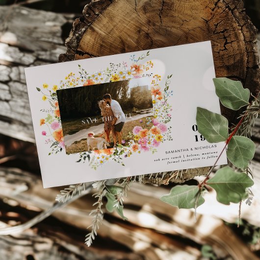 Mittsommer | Romantisches Herbst-Florals-Foto Save The Date
