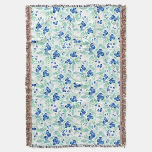 Mittsommer Rustic Blueberry Berry Summer Pattern 1 Decke (Vorderseite Vertikal)