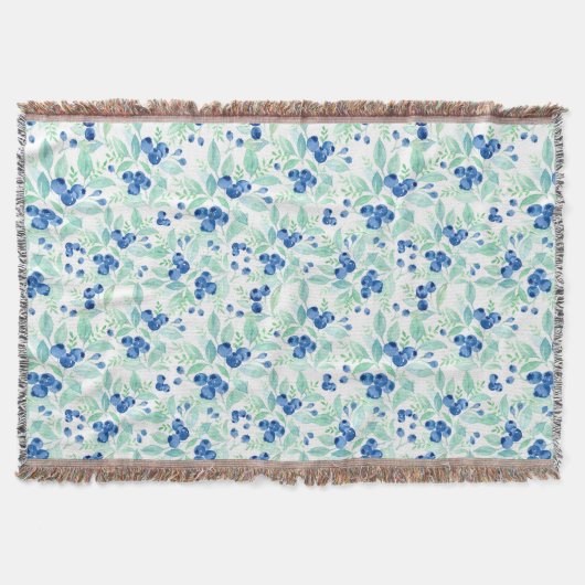 Mittsommer Rustic Blueberry Berry Summer Pattern 1 Decke (Vorderseite)
