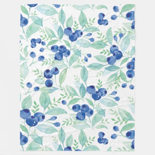 Mittsommer Rustic Blueberry Berry Summer Pattern Fleecedecke (Vorderseite)