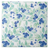 Mittsommer Rustic Blueberry Berry Summer Pattern Fliese (Vorderseite)