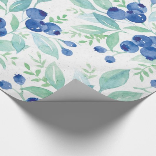 Mittsommer Rustic Blueberry Berry Summer Pattern Geschenkpapier (Ecke)