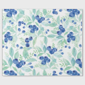 Mittsommer Rustic Blueberry Berry Summer Pattern Geschenkpapier (Flach)