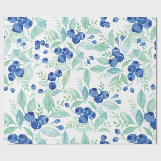 Mittsommer Rustic Blueberry Berry Summer Pattern Geschenkpapier (Flach)
