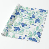 Mittsommer Rustic Blueberry Berry Summer Pattern Geschenkpapier (Ungerollt)