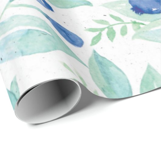 Mittsommer Rustic Blueberry Berry Summer Pattern Geschenkpapier (Rolleneckpunkt)