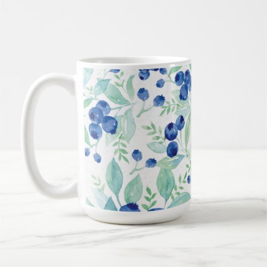 Mittsommer Rustic Blueberry Berry Summer Pattern Kaffeetasse (Links)