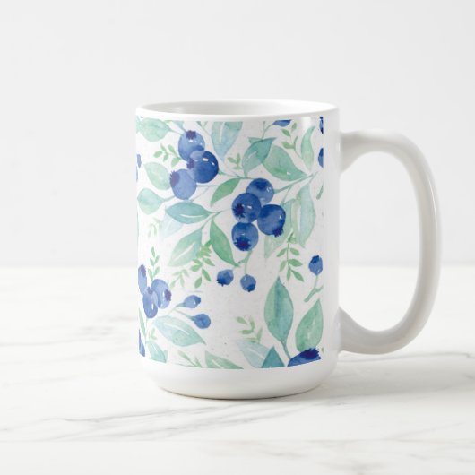 Mittsommer Rustic Blueberry Berry Summer Pattern Kaffeetasse (Rechts)