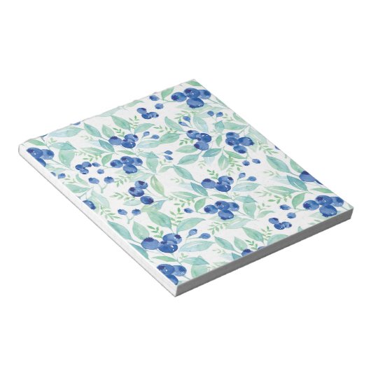 Mittsommer Rustic Blueberry Berry Summer Pattern Notizblock (angewinkelt)