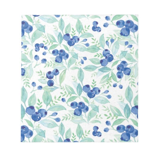 Mittsommer Rustic Blueberry Berry Summer Pattern Notizblock (Vorderseite)