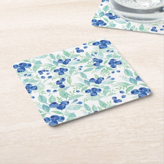 Mittsommer Rustic Blueberry Berry Summer Pattern Rechteckiger Pappuntersetzer (angewinkelt)