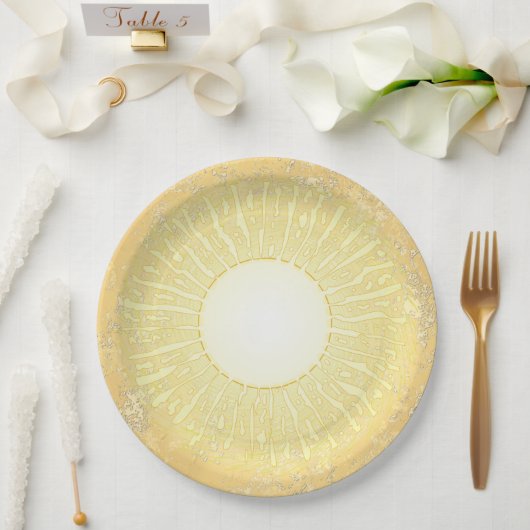 Mittsommer-Sonne Pappteller (Hochzeit)