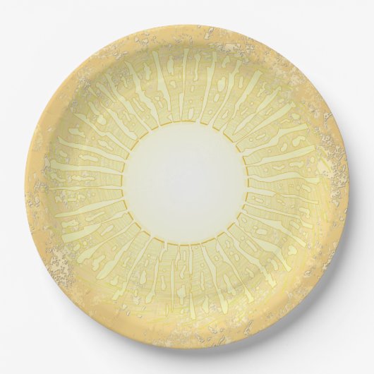 Mittsommer-Sonne Pappteller (Vorderseite)