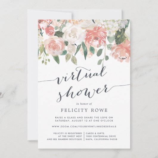 Mittsommer | Virtual Bridal oder Babydusche Einladung (Vorderseite)