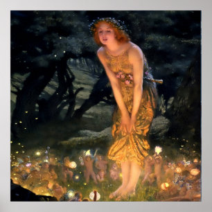 „Mittsommerabend“ von Edward Robert Hughes Poster