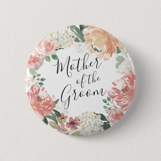 Mittsommerliche Blumenmutter Button (Vorderseite)