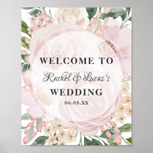 Mittsommerliche Rose mit Circle Shape Blumenzehen Poster