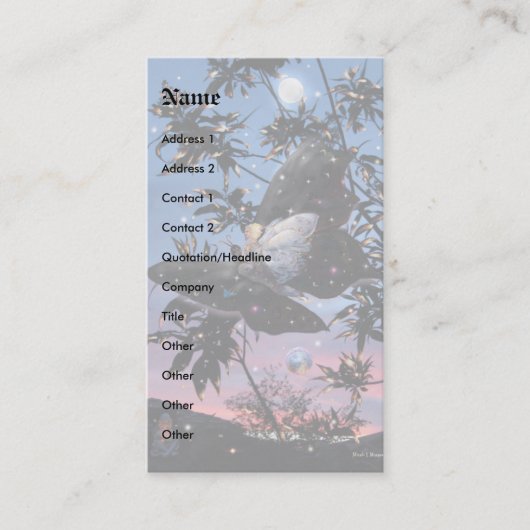 Mittsommerlicher Nachtflug! Visitenkarte (Vorderseite)