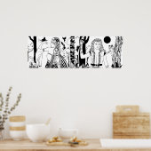 Mittsommernacht's Dream B&W 36" x 12" Poster (Küche)